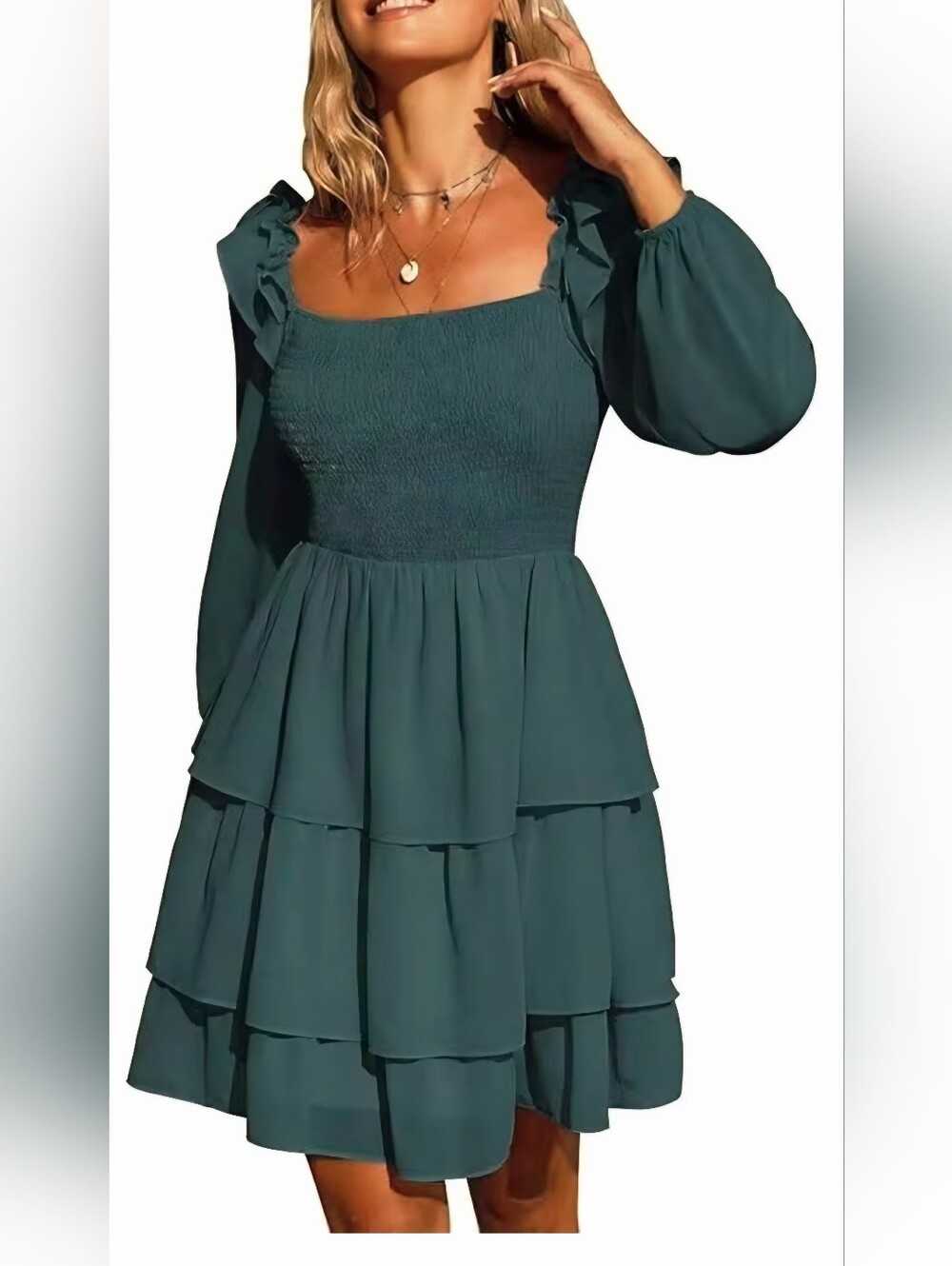Byinns Women's Long Sleeve Dress Size Medium Green